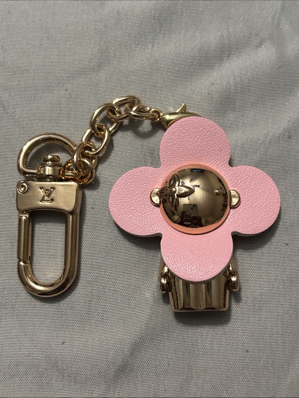 Louis Vuitton Pink Floral Gold-Tone Key Charm